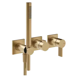 Смеситель для душа Gessi INVERSO RIGATO 73536#726 цвет-Warm Bronze Brushed PVD