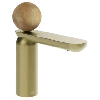 Смеситель для раковины Gessi Perle 74302#727 цвет-браш.латунь PVD/Onice Cola