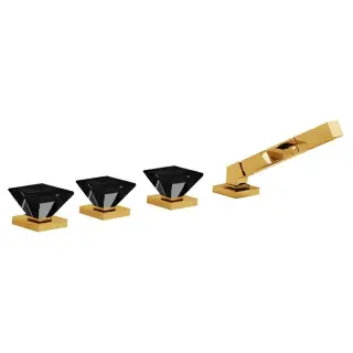 Смеситель для ванны Jorger EMPIRE ROYAL CRYSTAL 626.40.150.020-12 gold/black crystal