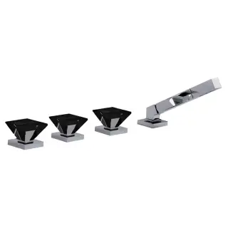 Смеситель для ванны Jorger EMPIRE ROYAL CRYSTAL 626.40.150.000-12 chrome/black crystal