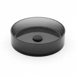 Раковина Antonio Lupi Breeze BRTR42C.FUME CRISTALMOOD FUME, дон.клапан черный матовый