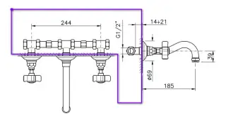 Nicolazzi C1477DX Встраиваемая часть для смесителя со стены