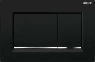 Клавиша смыва для унитаза, Geberit, Sigma30, шгв 246*12*164, цвет-черный/глянцевый хром/черный