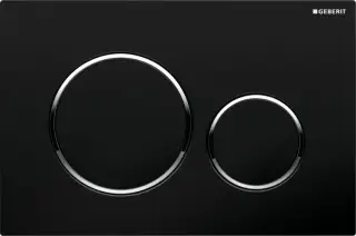 Клавиша смыва для унитаза, Geberit, Sigma20, шгв 246*12*164, цвет-черный/глянцевый хром/черный