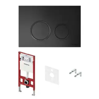 Инсталляция, TECE, TeceSpring R, для унитаза, шгв 506*165*1144, цвет клавиши/панели-черный матовый