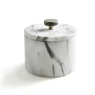 Контейнер для ватных дисков/палочек 3SC APUANA 2.0 AP48ANK цвет-White Statuario marble/nickel satin polished