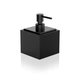 Decor Walther © 0937860 / Дозатор для мыла BROWNIE SSP - Искусственная кожа черного цвета / фарфор