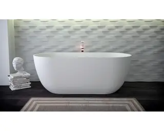 Knief K.Stone 0600-609-01 ванна LOTUS отдельностоящая, 170x75x63Hсм, с щелевым с/п, бел/мат.