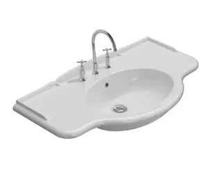 GLOBO PA022BI Раковина подвесная/для установки на мебель PAESTUM, с 1-м отверстием под смеситель