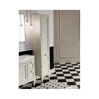 Пенал с ножками, 2 дверки, 1 ящик, 35*38.5*193.2, дерево, окрашеное в матовый лак col. creta, ручки - P02 хром