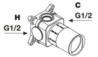 Внутренняя часть встр. смесителя G1/2 черный матовый