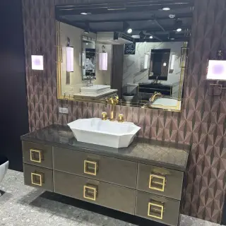 Комплект мебели с раковиной Oasis Daphne 0DV585035VCS+0DV185085VCU+0DV585035VCD+0DV850FINVCS+0DV850FINVCD+0DSTF160VCCF+OPT99+DAM01OR*6+OPT86L+0ACL50INF*3+0RESPV14OR стекло с декором VC75 SAFFIANO