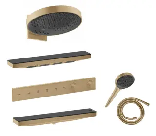 Душевой гарнитур HANSGROHE RAINSELECT+RAINFINITY 15384140+26234140+26243140+26858140+26864140+28276140 цвет-шлифованная бронза