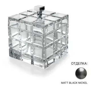 Контейнер для ватных дисков/палочек 3SC PALACE CRYSTAL PA48ACRCFM прозрачный хрусталь/MATT BLACK NICKEL