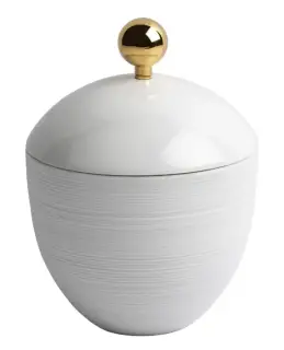 Баночка маленькая d.9*12.5h белый Лиможский фарфор/золото
