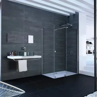 Ограждение для душа HUPPE XTENSA KY C K1S1 T 21HQ4E блестящее серебро/прозрачное стекло