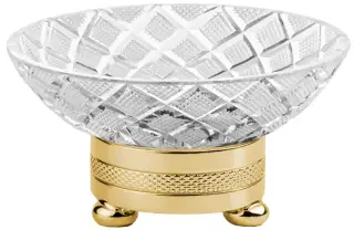 Мыльница Cristal&Bronze CRISTAL TAILLE “LOSANGE” CISELÉ FS09C-C13-601 Clear crystal/Polished Soft Gold C13