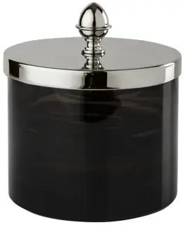 Баночка большая с крышкой d.33*13h обсидиан/никель
