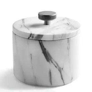Контейнер для ватных дисков/палочек 3SC APUANA 2.0 AP48ASL мрамор BIANCO STATUARIO/хром