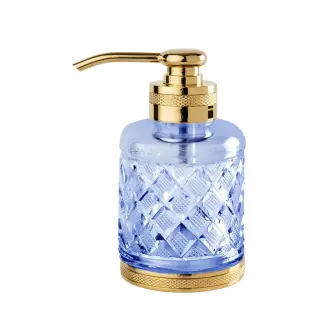 Дозатор Cristal&Bronze CRISTAL TAILLE “LOSANGE” CISELÉ FS09C-D3-630B blue crystal/Matt Soft Gold