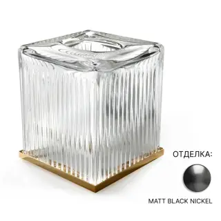 Контейнер для салфеток 3SC Elegance EL71ACRCFM прозрачный хрусталь/MATT BLACK NICKEL