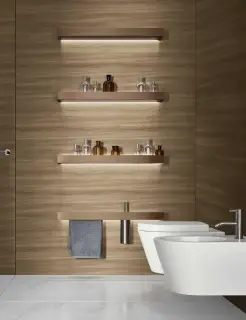 Полка для ванной Milldue LJOS 6745 basalto, стекло fume