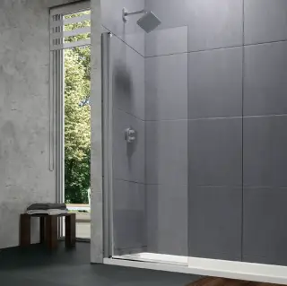 Шторка на ванну HUPPE DESIGN PURE AK S T 21H81G9999927500 блестящее серебро/прозрачное стекло Anti-Plaque