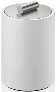 Контейнер настольный, с крышкой d8*h11.5 сталь матовая/белый