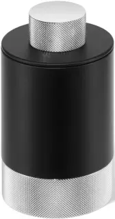 Контейнер с крышкой настольный d6.5*h12 Черный матовый / Хром
