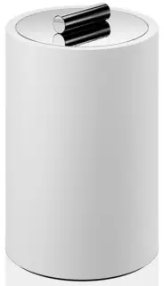 Контейнер настольный с крышкой d10*h16.5 хром/белый