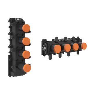 Внутр.часть термост.смесителя для душа с 3 независ. выходами 14*14*h36,7 Chrome