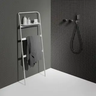 Держатель для полотенец Antonio Lupi MrWOLF MWCOLORSS.FBO+MWCOLORSF.FBO+MW48 FLUMOOD/MATT WHITE/ ручка MATT WHITE