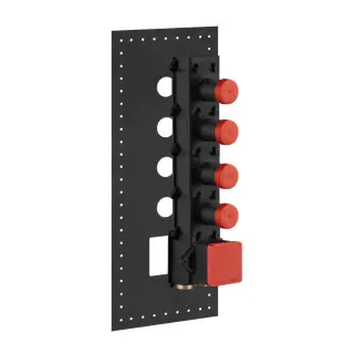 Внутренняя часть термостатического смесителя для душа с 4 независ.выходами 14*13*h45 Chrome