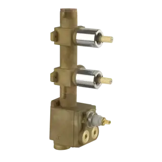 Внутренняя часть смесителя термостатического для душа (в к-те 2 вентеля запасных), хром