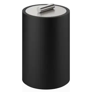 Контейнер для ватных дисков/палочек Decor Walther STONE DMD L 0971465 цвет-черный матовый/сталь матовая