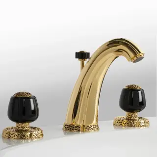 Смеситель для раковины Cristal&Bronze MILLÉSIME NOIR C41-C13-1301 Polished Soft Gold / Noir