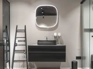 Комплект мебели с раковиной Duravit ZENCHA ZE4821063800E00+23735513791+0050760000 фронт-Black Line Structure, корпус-Graphite Super Matt, раковина-антрацит матовый WonderGliss