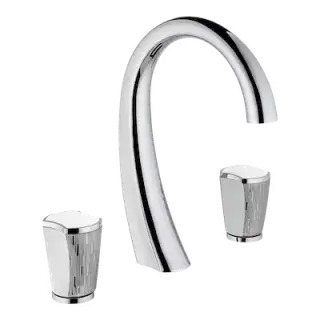 Смеситель для раковины THG INFINI WHITE PORCELAIN WITH PLATINUM DÉCOR U2E.A02.151 хром