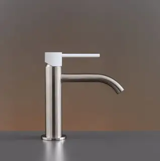 Смеситель для раковины CEA Gastone GAS01WS сталь матовая, белый