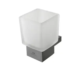 NOKEN URBAN C Стакан настенный, стекло/браш. титан