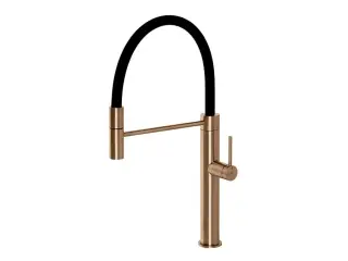 NOKEN ROUND INOX Однорычажный смеситель для мойки с вытяжным душем, браш. медь