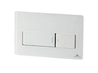 NOKEN GLASS Клавиша для двойного смыва, стекло белый