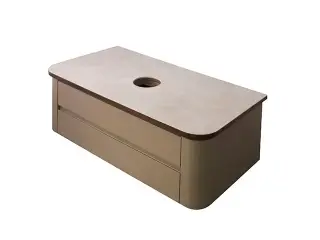 NOKEN LIEM Модуль подвесной для раковины, 82 см, столешница из керамогранита, орех/песок