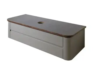 NOKEN LIEM Модуль подвесной для раковины, 122 см, столешница из керамогранита, орех/серый