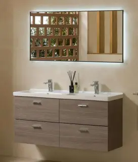 NOKEN PACK NK CONCEPT 120 CM Комплект мебели со смесителем и зеркалом, grey oak/white/хром