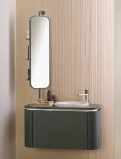 NOKEN PACK FORMA Комплект 90 см: зеркало, тумба, раковина, смеситель, белый/xром_forest/фасад forest