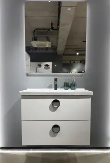 NOKEN CONCEPT Комплект тумбы подвесной с раковиной 760х456хH567 мм, 2 ящика с доводчиком, белый