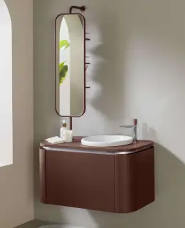 NOKEN PACK FORMA Комплект 90 см: зеркало, тумба, раковина, смеситель, белый/xром_merlot/фас. merlot