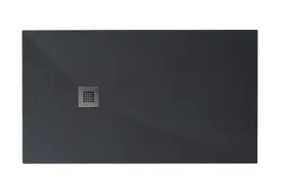 NOKEN SLATE Поддон из минерального литья с фактурной поверхностью, 120x80х2,6h см, черный