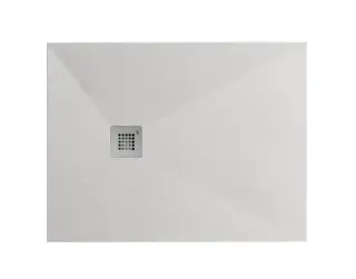 NOKEN SLATE Поддон из минерального литья с фактурной поверхностью, 100x90х3h см, белый